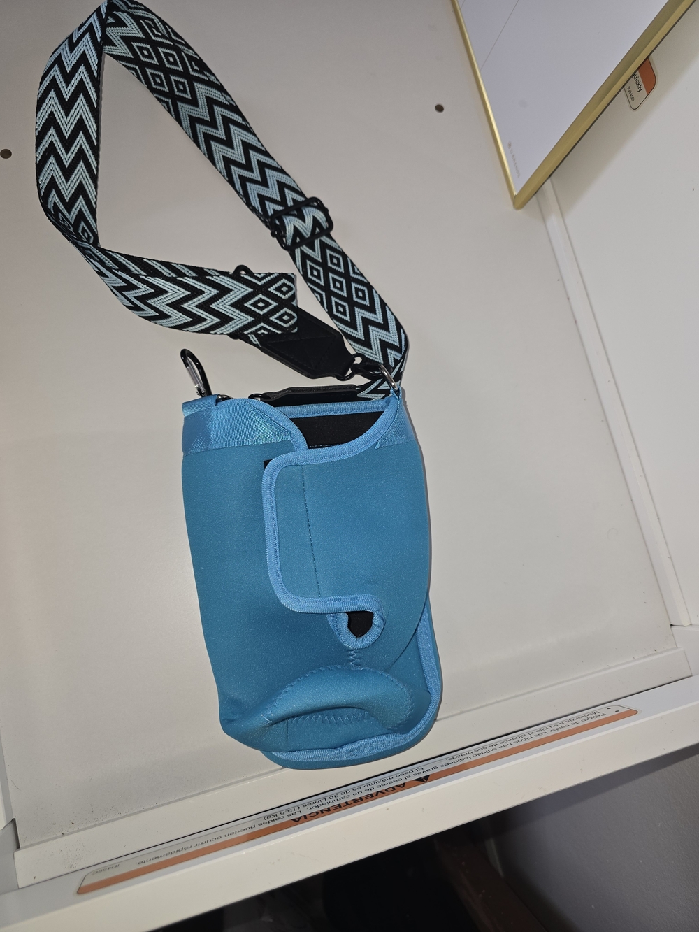 Teal Neoprene Crossbody Bottle Bag For Stanley Cup, Phone, And Wallet